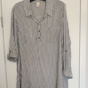 Womens Striped Shirt/Dress - Black and White